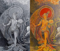  - Buddhistische Tara Pastell Gouache 60 x 40 cm Sara Heinrich