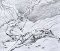  - Kain und Abel Zeichnung 40 x 30 cm Sara Heinrich