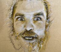  - Portraitstudie Bleistift Tusche Gouache 35 x 35 cm Sara Heinrich