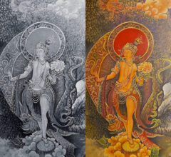 Buddhistische Tara Pastell Gouache 60 x 40 cm Sara Heinrich